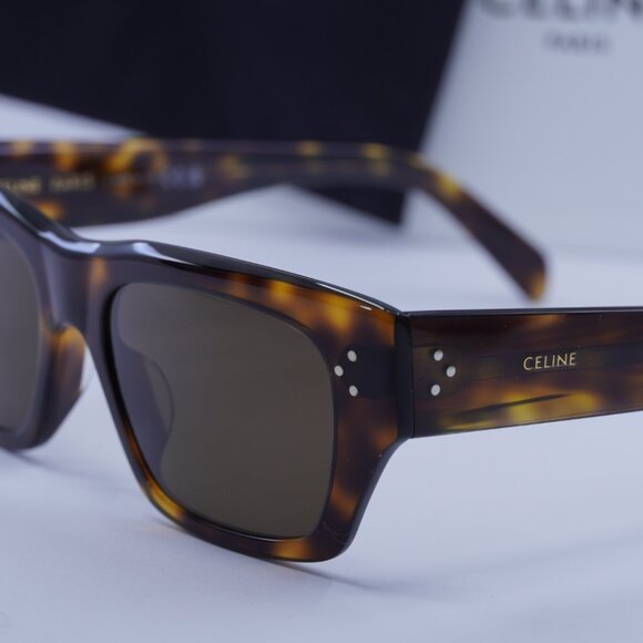 Celine CL40297U 53E Square Sunglasses - Blonde Havana/Brown - Picture 3 of 9